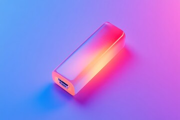 Colorful, glowing, rectangular power bank
