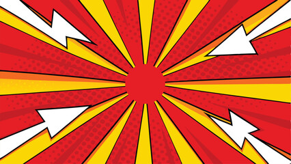 Dynamic Red Yellow Comic Book Pop Art Background Design
