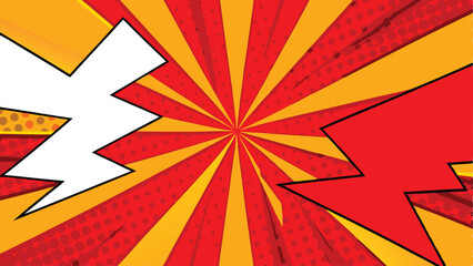 Comic Book Pop Art Style Background Red Yellow Design