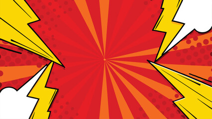 Dynamic Comic Book Explosion Red Orange Yellow Background