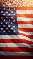 Stars and Stripes American Flag Display Outdoor Celebration Photography Festive Environment Close-Up View Symbol of Freedom