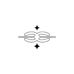 Minimalist Abstract Ornament with Stars on Light Background
