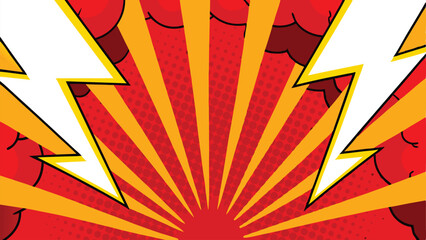 Dynamic Comic Book Style Background with Lightning Bolts