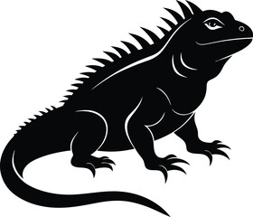 Iguana Silhouette Vector & Icon, Iguana Vector Design