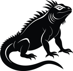 Iguana Silhouette Vector & Icon, Iguana Vector Design