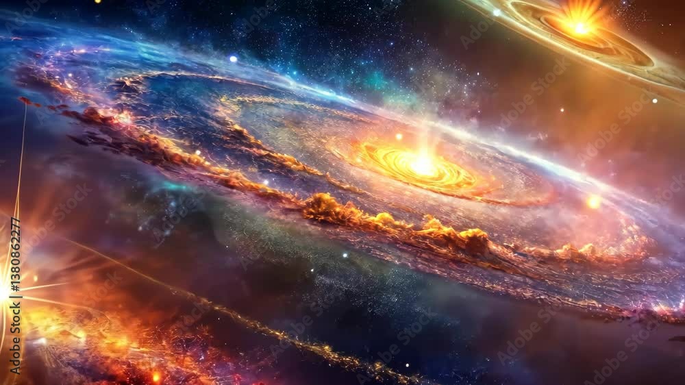 Wall mural cosmic whirlpool a journey through swirling nebulae and celestial wonders
