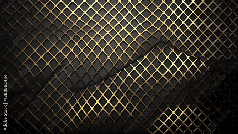 Aufkleber intricate black and gold mesh pattern enhancing modern decor styles generative ai