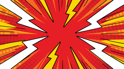 Comic Book Explosion Red Yellow Background Design Art Graphic