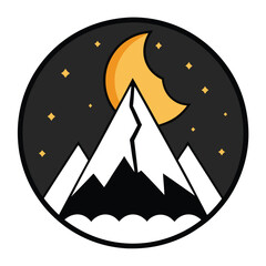 mountain moon illustration