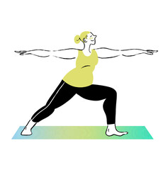 Woman Doing Yoga Spot Illustration Character Design