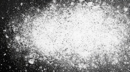 Distressed white grainy texture with dust overlay textured. Grainy noise particles and snow effect on a black background