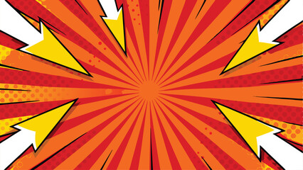 Comic Book Explosion Dynamic Radiating Sunburst Background Design