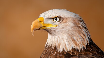 Fototapeta premium Majestic Bald Eagle Portrait in Natural Habitat Close-up View Wildlife Photography Stunning Environment