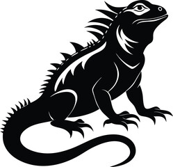 Iguana Silhouette Vector & Icon, Iguana Vector Design
