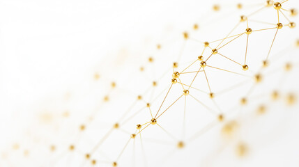 Gold Abstract Network Pattern . Digital Connection Concept on White Background.