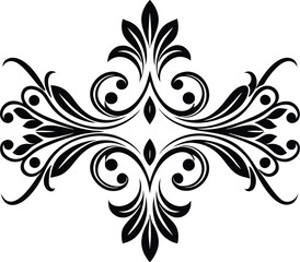 black and white floral elements