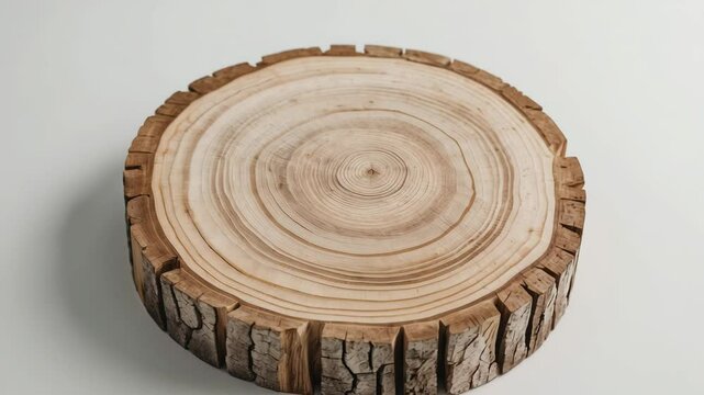 Beautiful surface of a tree stump or chopping board showcased against a natural backdrop for product display concepts.