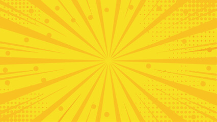 Yellow Comic Book Pop Art Radial Burst Background Design