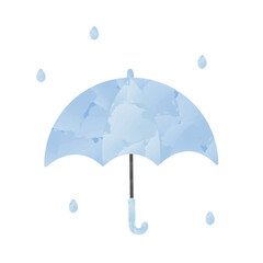 水彩風の傘のイラスト