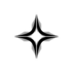 Minimalist Black Starburst Logo on Gradiant Background
