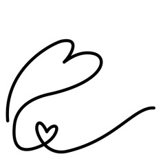 Heart Swirl Line, Hand Drawn Heart Swirl