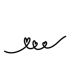 Heart Swirl Line, Hand Drawn Heart Swirl