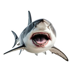 Ferocious Shark with Open Mouth and Sharp Teeth