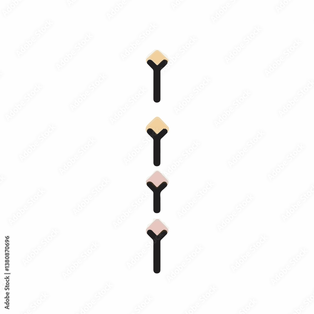 Poster minimal arrows point upward aligned on white background isolated flat
