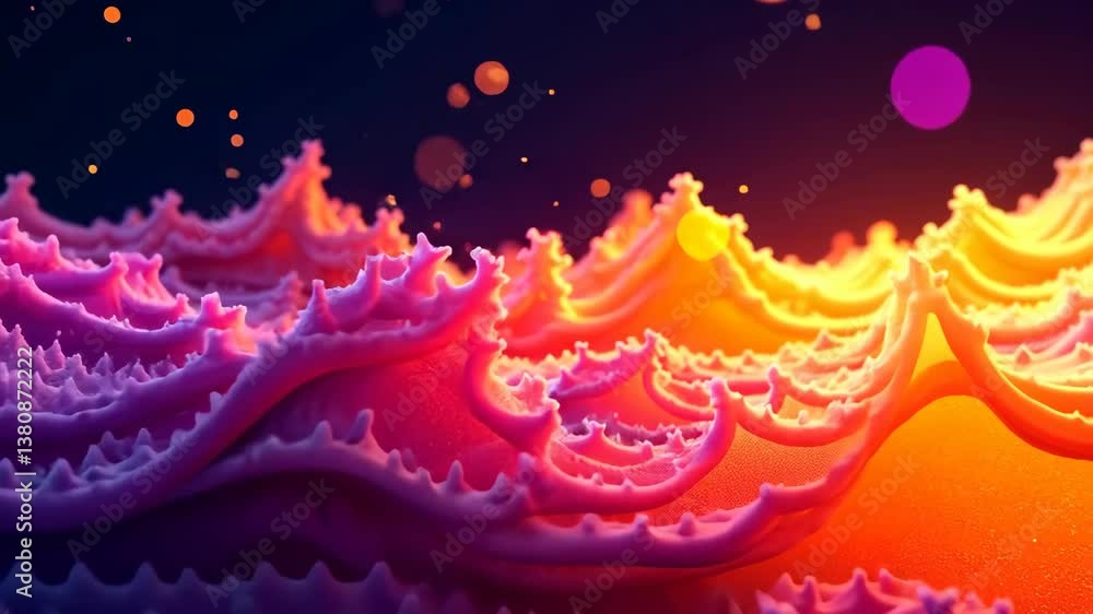 Leinwandbilder Vivid hues dance in a captivating display of flowing, textured forms, creating a mesmerizing abstract animation.
