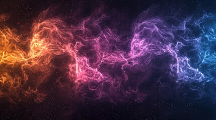 Obraz premium vibrant, colorful nebula like swirl of orange, pink, and purple hues set against dark starry background