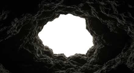 Cave opening dark entrance rock formation view