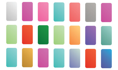 Soft colour gradient background. Screen background for the mobile app icon. Ombre gradients buttons. Multicolor of rainbow, green, purple, lime yellow, orange, lavender, aurora, fluid gradients.