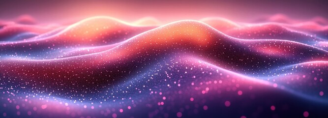 Obraz premium Abstract digital wave pattern with soft pastel gradient and flowing particles in motion ambient lighting minimalistic futuristic art style