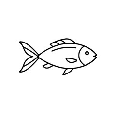 Fish icon in minimalist contour graphics style