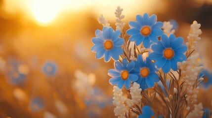 Blue and white floral wreath with olive branches, symbolizing peace and celebration on Israel Independence Day.