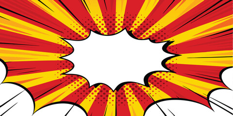 Comic Book Pop Art Explosion Speech Bubble Background Design