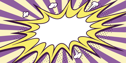Retro Comic Book Style Explosion Speech Bubble Pop Art Design