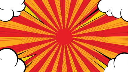 Dynamic Comic Book Explosion Background Red Yellow Design