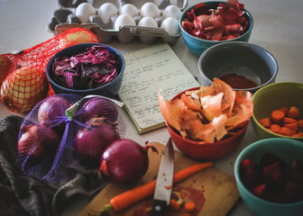 Dying Easter eggs with natural dyes