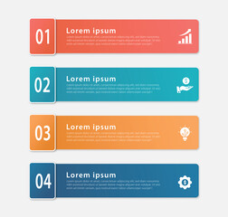 modern design template for infographic with 4 options or steps with icons. Infographic business concept Can be used for info graphics, flow charts, presentations, web sites, banners