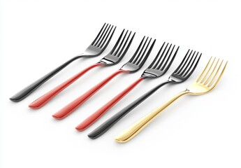 Stylish colored metal forks