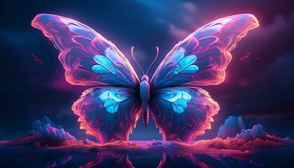 butterfly on black background