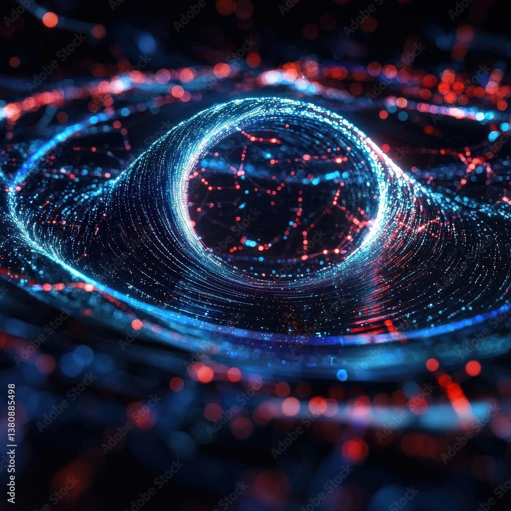 Aufkleber a microscopic view of quantum entanglement visualized in real-time.