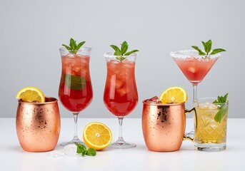 Cocktail with lime and strawberry