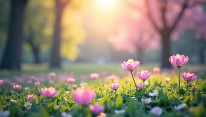Obraz premium Abstract blurred nature scene, soft focus, pastel colors, soft, light