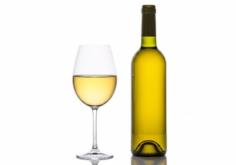 Wine bottle and glass