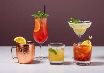 Cocktail with lime and mint