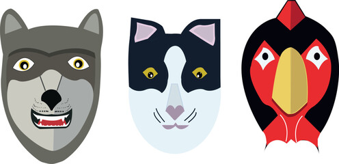 Animal Masks Vector