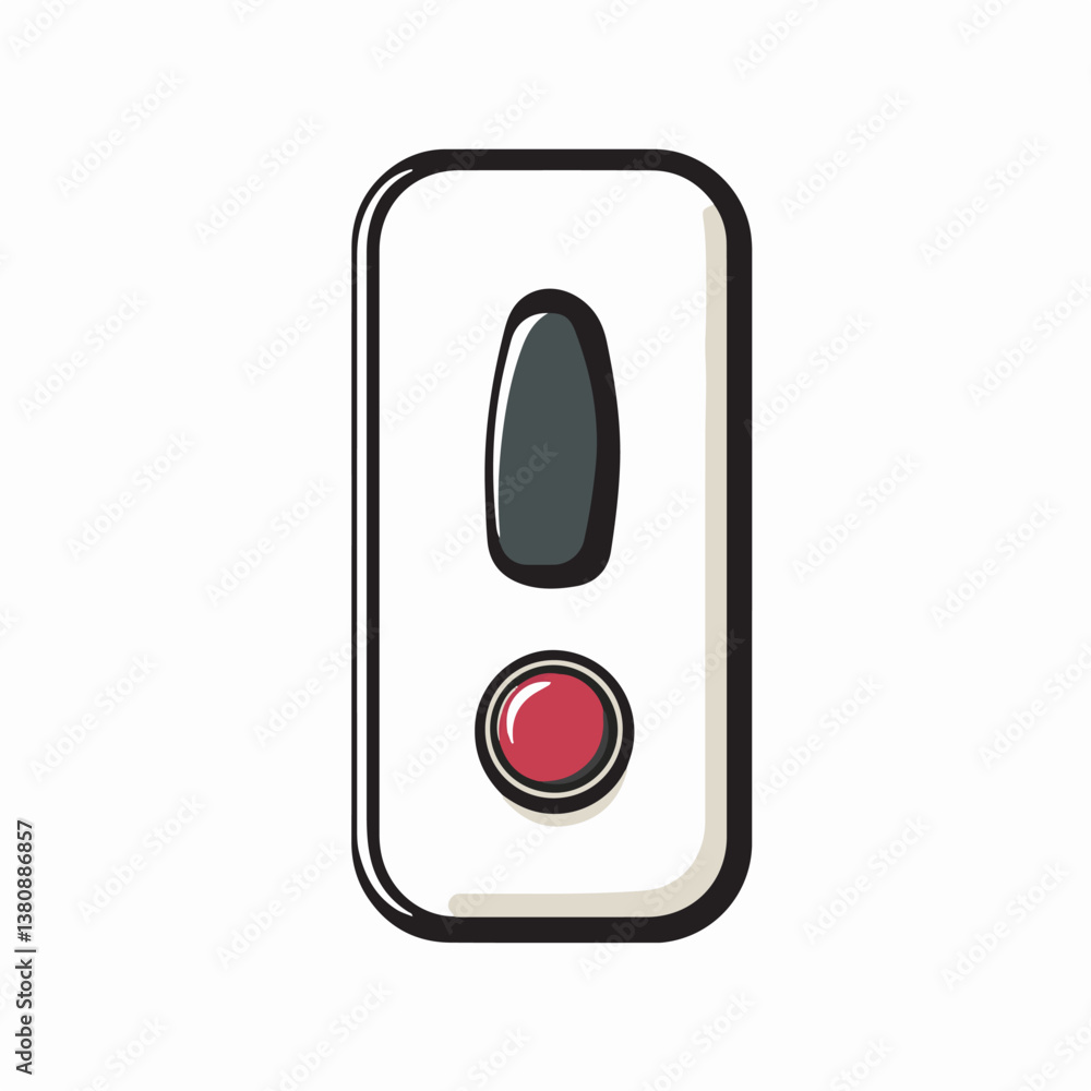 Aufkleber alarm device shows indicator light on white background signaling alert