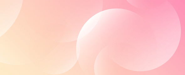 Minimalist banner background, pastel colorful, pink and yellow gradations. Circle effect style geometric, abstract background. Eps 10